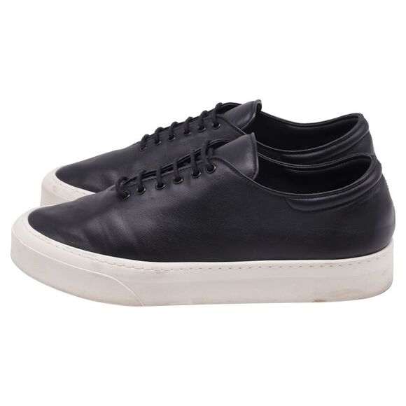 The Row Marie H Lace-Up Trainers in Black Leather